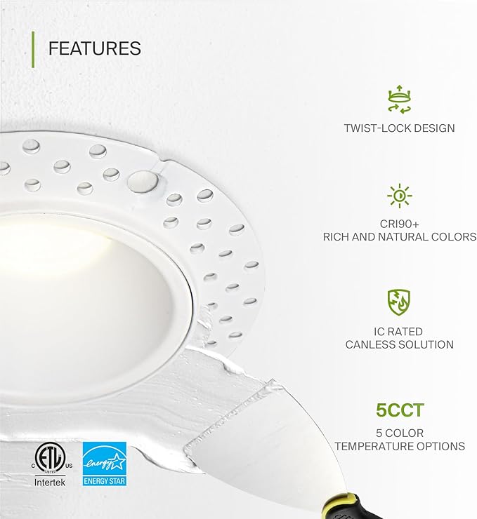 ASD Trimless 2 Inch LED Recessed Lighting, 15W 120-277V Commercial Downlight - Image 3