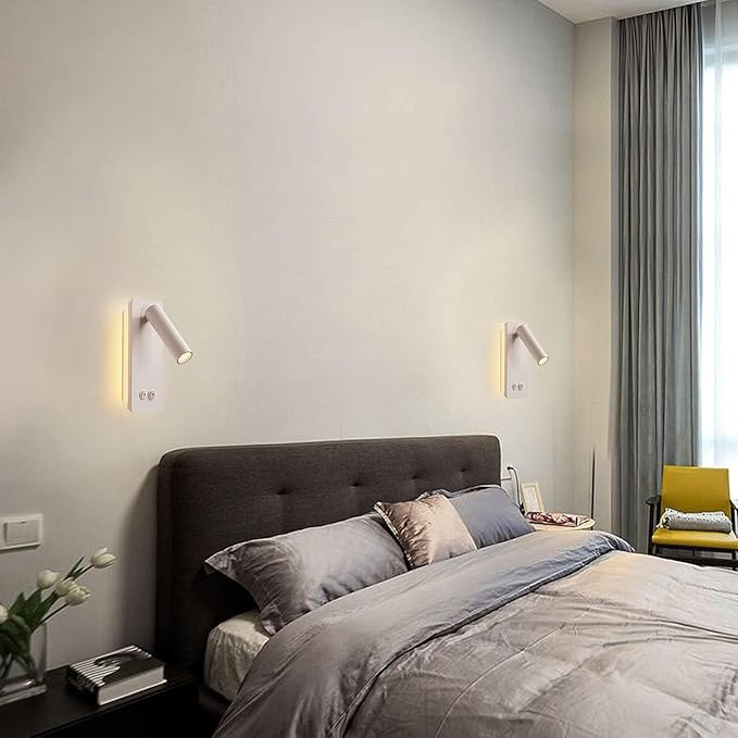 LED Wall Lamp Bedside Reading Light Plug-in 3W Headboard Wall Sconce Adjustable - Image 3
