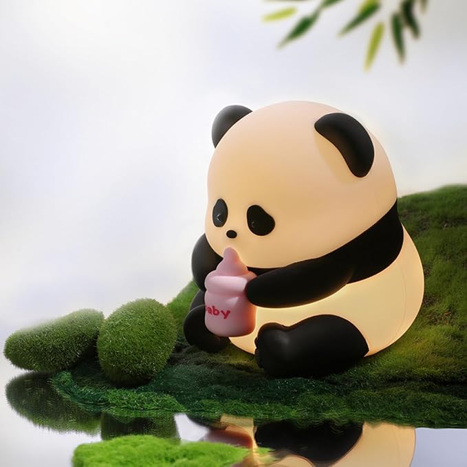 Cute Panda Night Light, LED Squishy Novelty Animal Night Lamp, Food Grade by Unknown