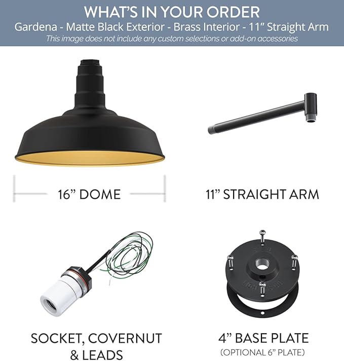 Steel Lighting Co. Gardena Barn Light | Outdoor Wall Mounted | 16" Dome | 11" - Image 6