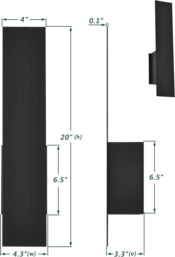 Black Reflex Modern Wall Sconce Indoor, Minimalist Up and Down Wall Light - Image 4
