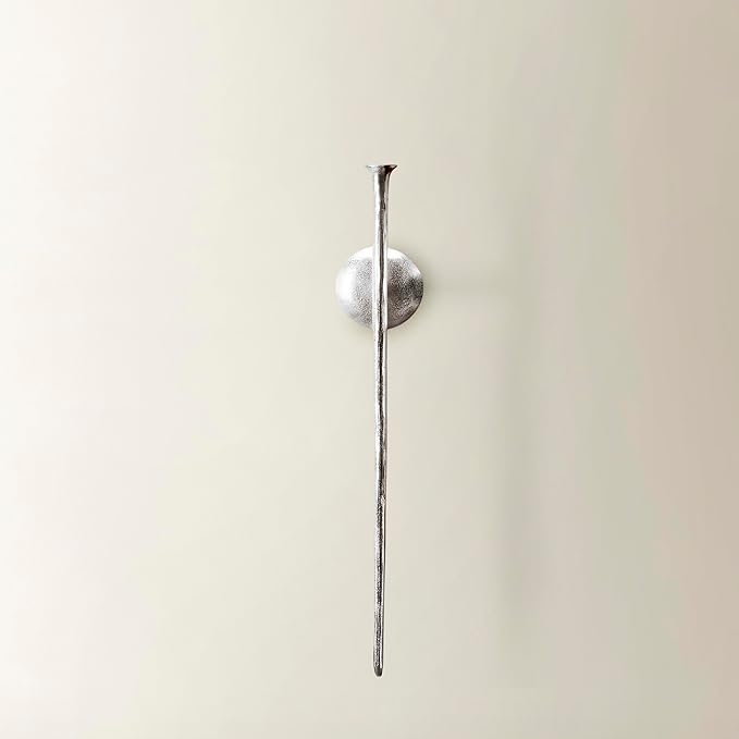 Z Gallerie One Piece Aspar Wall Sconce Long Candle Holder in Silver Finish - Image 2