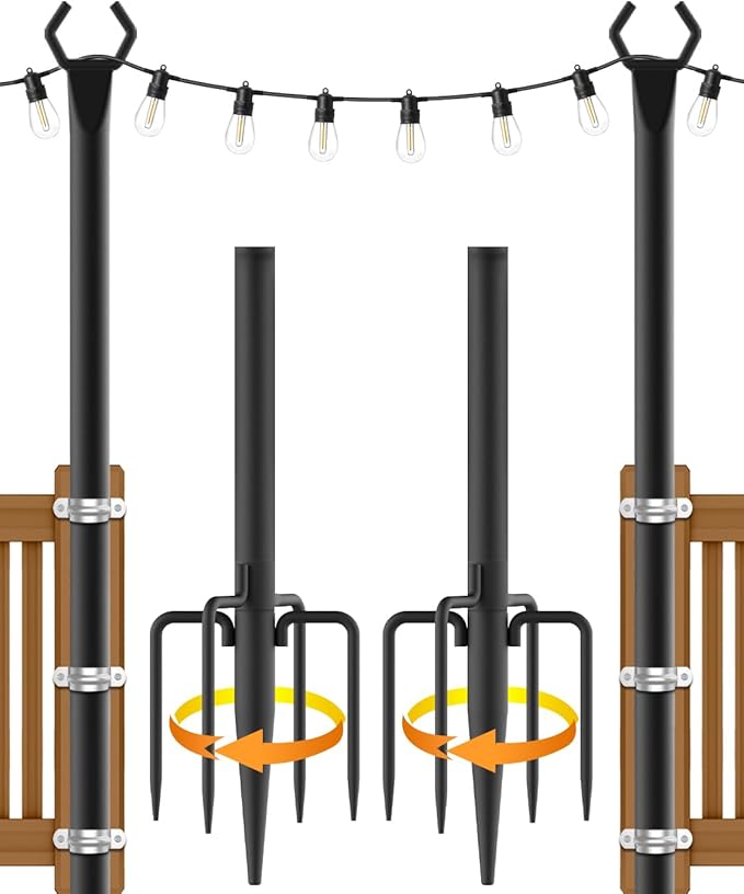 String Light Poles, Metal Poles by NUERPO