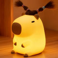 Cute Capybara Night Light with DIY Hairstyle, Squishy Silicone Lamp, Nursery by FAMIDUO-BrightenYourLife