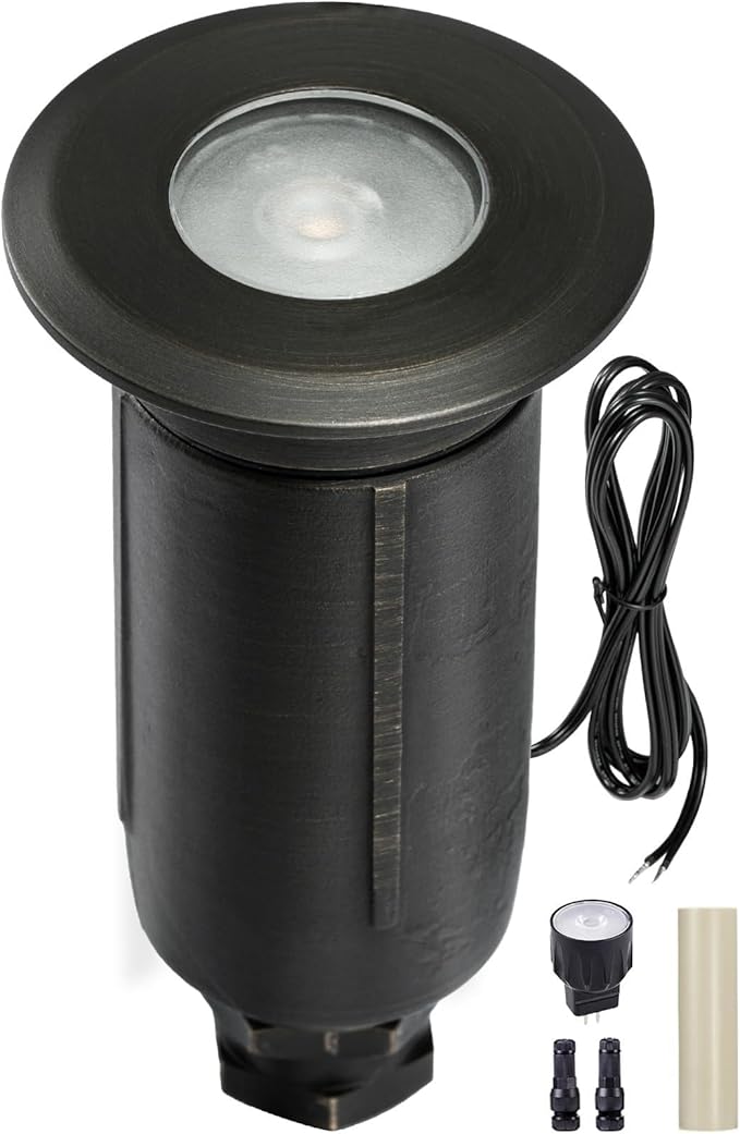 Gardenreet Brass Well Light Low Voltage, IP65 Drive-Over Flush In Ground by Gardenreet