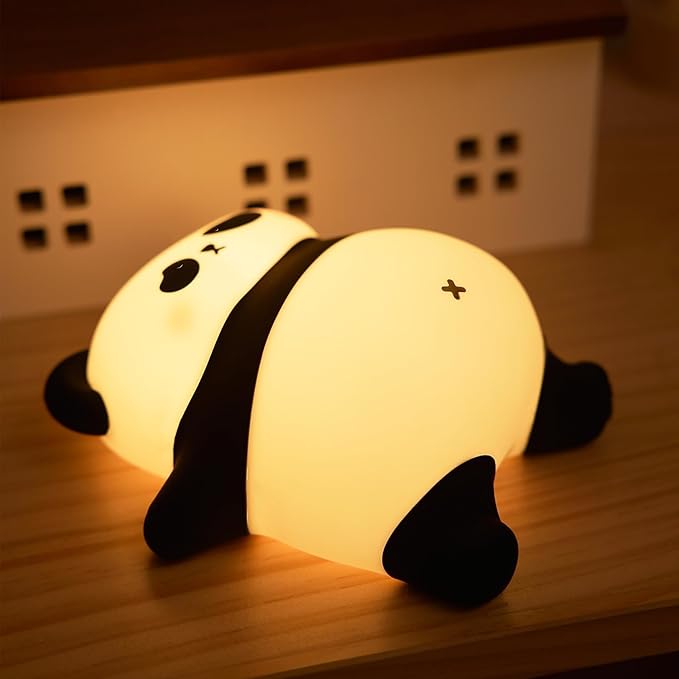 Rechargeable Cute Panda Night Light, 3 Level Dimmable Nursery Nightlight by NesveCit