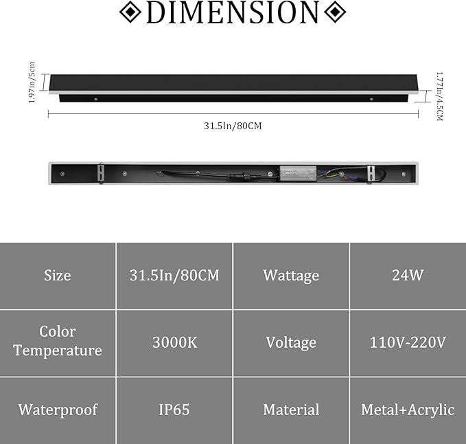 2 Pack 31.5inch Modern Outdoor LED Wall Lights 24W Exterior Wall Light Fixture - Image 5