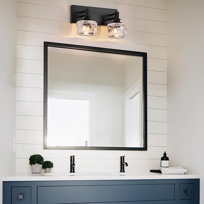 Farmhouse Vanity Light Fixtures 2-Light Bathroom Vanity Light Black Vanity - Image 3