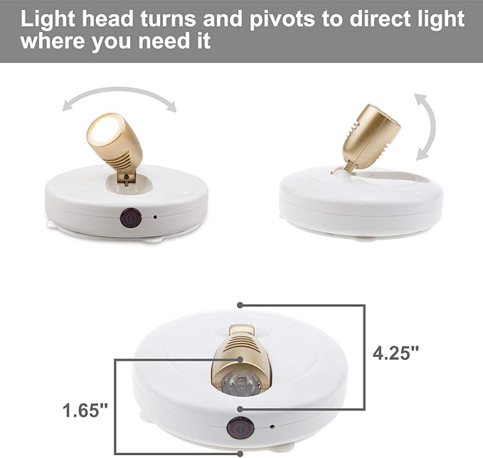 HONWELL LED Spotlight Wireless Accent Lights 2 Pack Battery Powered Warm White - Image 2