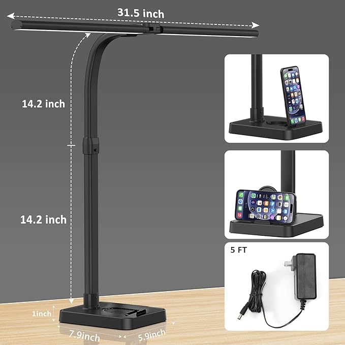 LED Desk Lamp for Home Office, 24W Bright Desk Lamp - Image 6