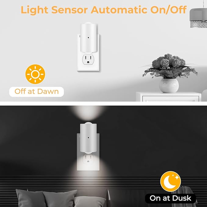 4 Pack Small LED Night Light, Dimmable Plug-in - Image 2