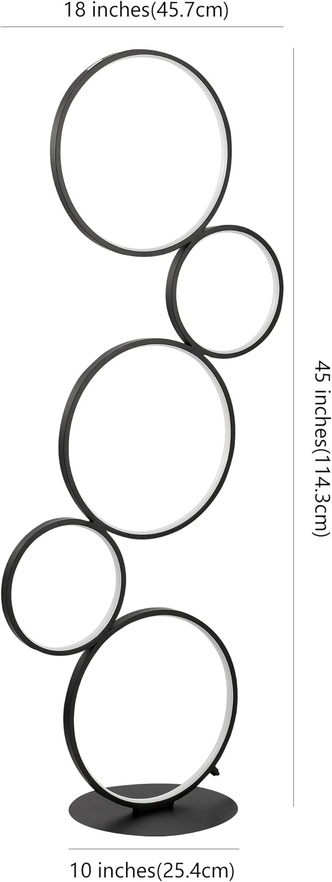 JONATHAN Y JYL7103A Pluto Stacked Circles 45" 5-Light Contemporary Modern - Image 4