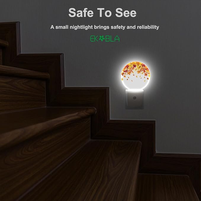 EKOBLA Autumn Falling Maple Leaf LED Night Light Dusk to Dawn Auto Sensor - Image 5