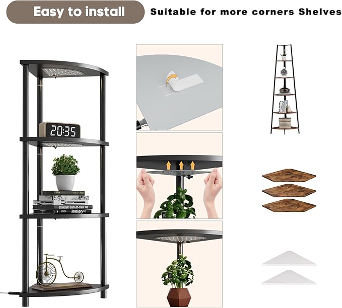 3-Pack Under Shelf Lighting for 4 Tier Corner Shelf Stand, Ultra-Bright 10 - Image 5