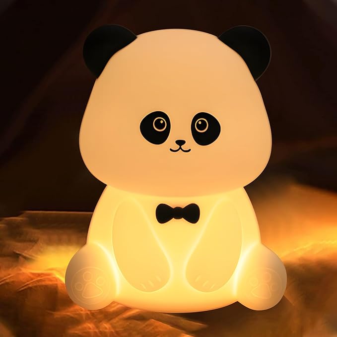 Cute Panda Night Light, Squishy Animal Nightlamp, Rechargerable Dimmable by HPYDIY