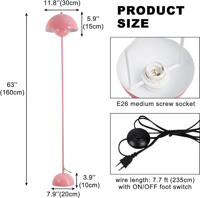 Modern Floor Lamp for Living Room, Industrial Tall Standing Lamp for Bedroom - Image 6