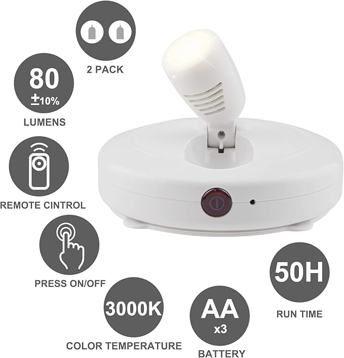 HONWELL Wireless LED Spotlights 2 Pack Accent Light Puck Lights - Image 9