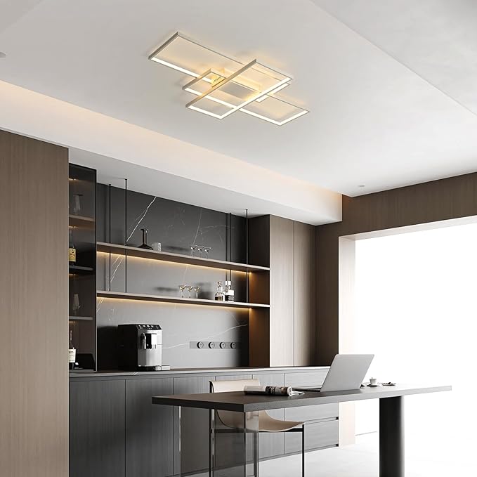 GEADI Modern Dimmable Ceiling Light, 35.4" White Led Ceiling Light Fixtures - Image 6