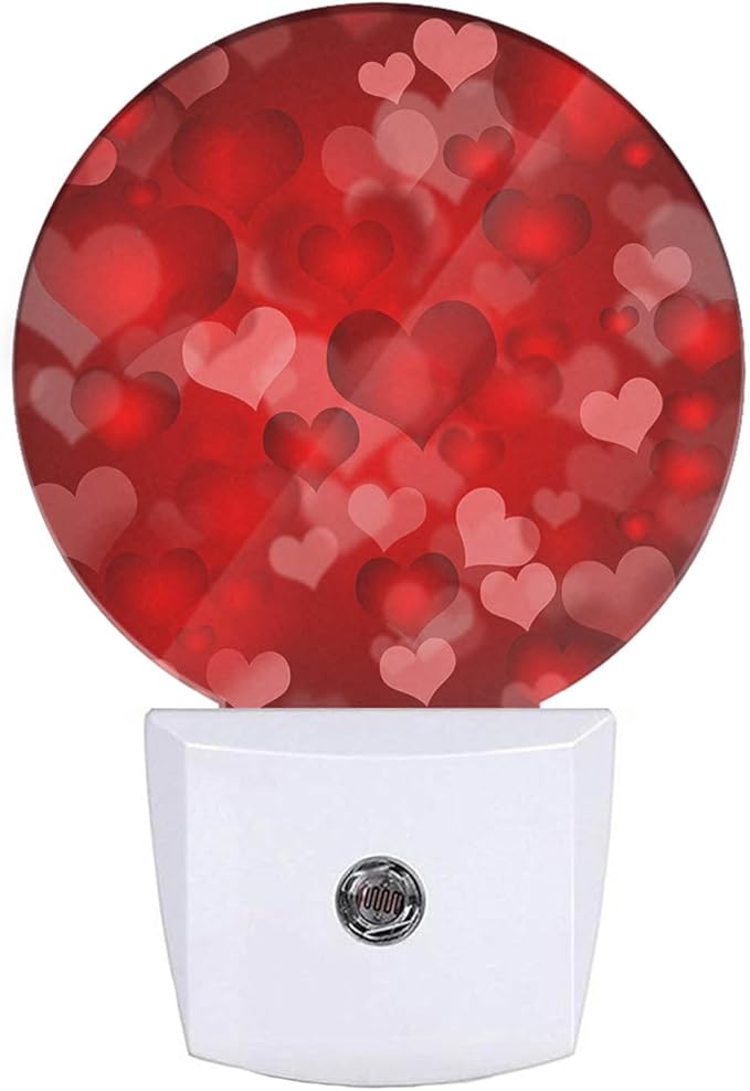 EKOBLA Red Hearts Night Lights Plug into Wall Romantic Red Love Heart by EKOBLA