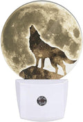 EKOBLA Black Wolf Night Light Wildlife Wolf on Cliff Full Moon Night Lights by EKOBLA