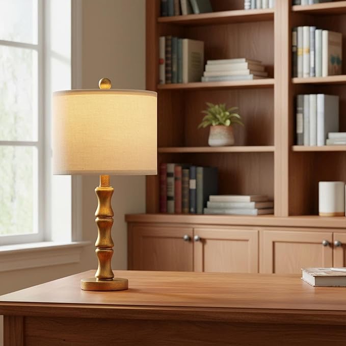 BOBOMOMO 20.5" Vintage Nightstand Lamps Set of 2, Farmhouse Table Lamps - Image 8