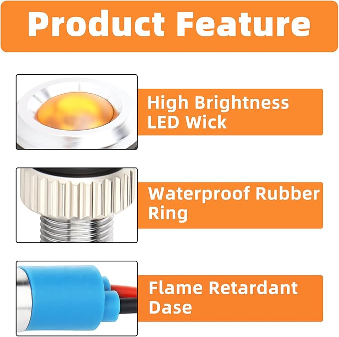 GASHER 12V/24V/110V 20mA Energy Saving Indicator Light Mounting Hole Size 6mm - Image 3