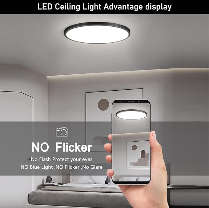 16Pack-12 Inch 3200LM Flush Mount LED Ceiling Lights - Image 2