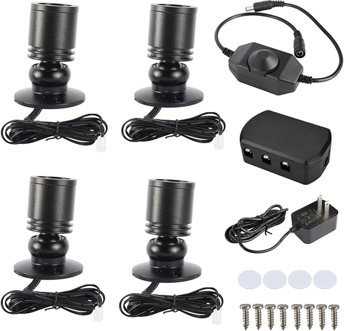 YaeCCC Dimmable LED Mini Spotlight Jewelry Showcase Display Lights Black Shell by YaeCCC