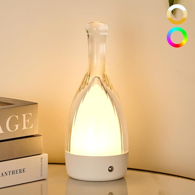 Table Lamp for bedroom with Touch Control, LED Nightstand Lamp Fourth by CRYSTALCHANDELIER
