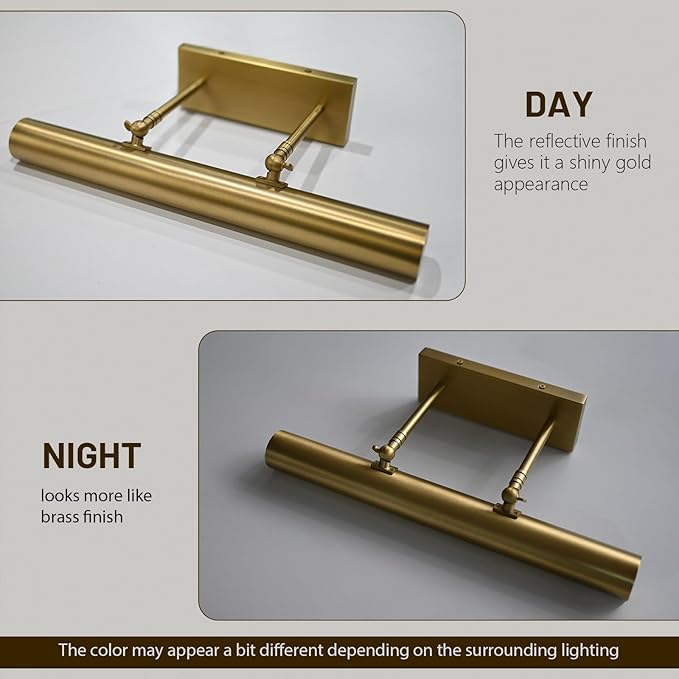 Brass Picture Lights for Wall, 3-Light Brush Gold Art Light, Warm White 2700k - Image 7
