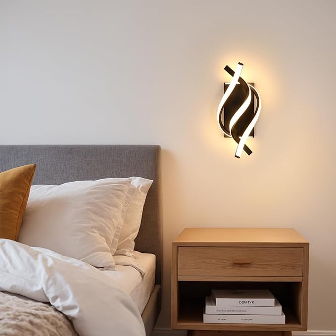 DELIPOP Wall Sconces, Spiral Modern LED Wall Sconce Lighting, 21W 3000K Warm - Image 5