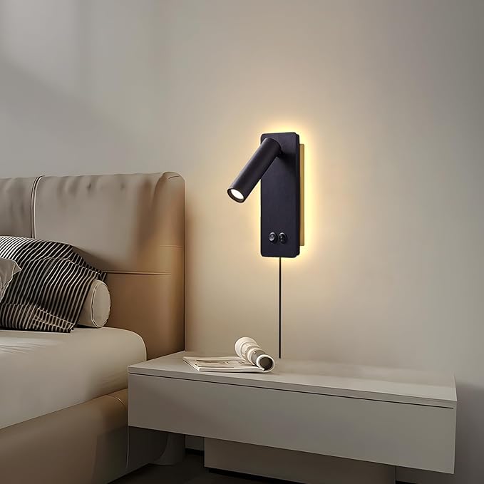 LED Reading Wall Lights for Bedroom, Backlight Night Wall Lamp, Plug in Cord - Image 5