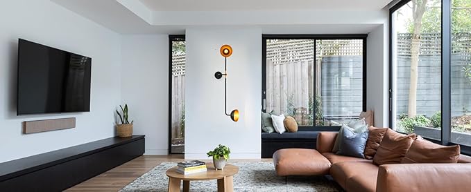 43“ Modern Wall Sconce 2-Lights Shade Adjustable Wall Lights Black and Antique - Image 9