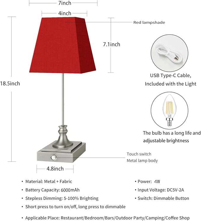 Rechargeable LED Table Lamps - Image 2