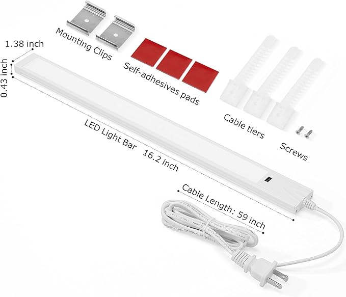 Under Cabinet Light 16 Inch Plug in 110VAC. Hand Wave Activated. 8W LED Light - Image 4