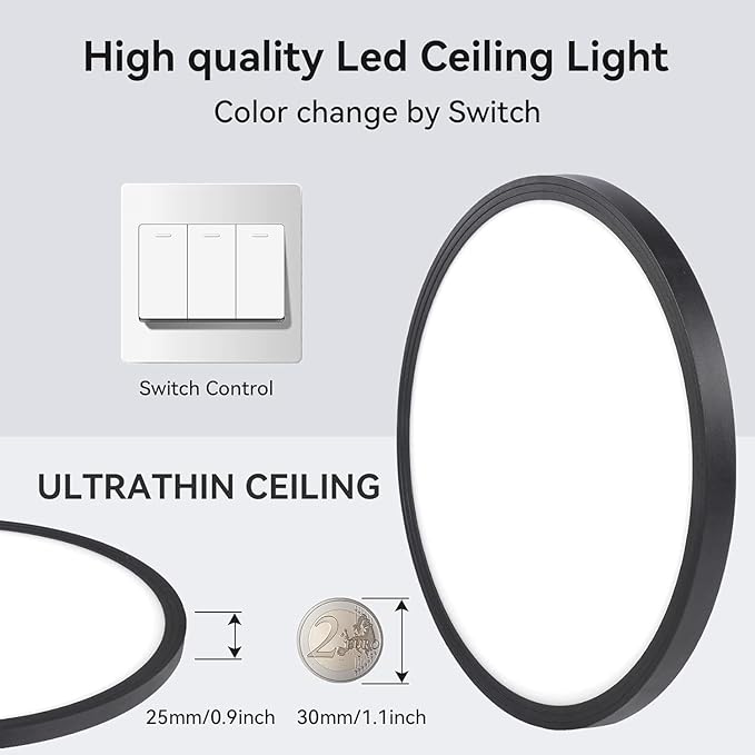 16Pack-12 Inch 3200LM Flush Mount LED Ceiling Lights - Image 6