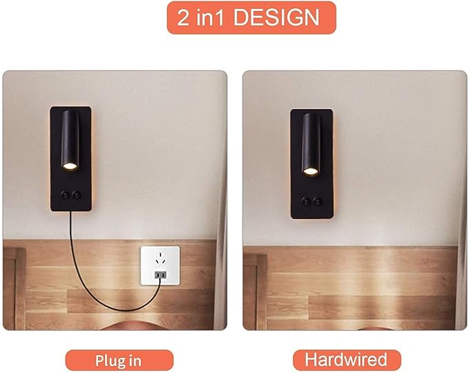 LED wall lamp and reading light two-in-one multifunctional wall sconces. LED - Image 5