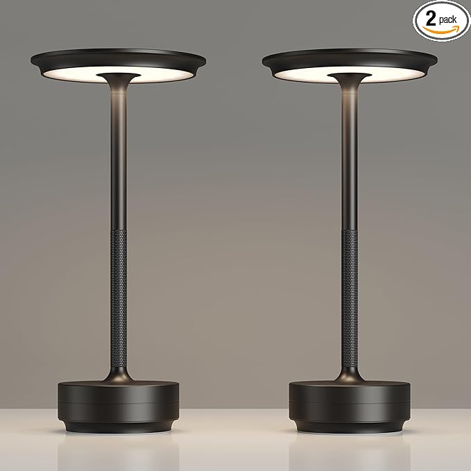 2 Pack Rechargeable Table Lamps Cordless, Portable 5000mAh Outdoor Table Light by TBBGALEDCordlessTableLamps