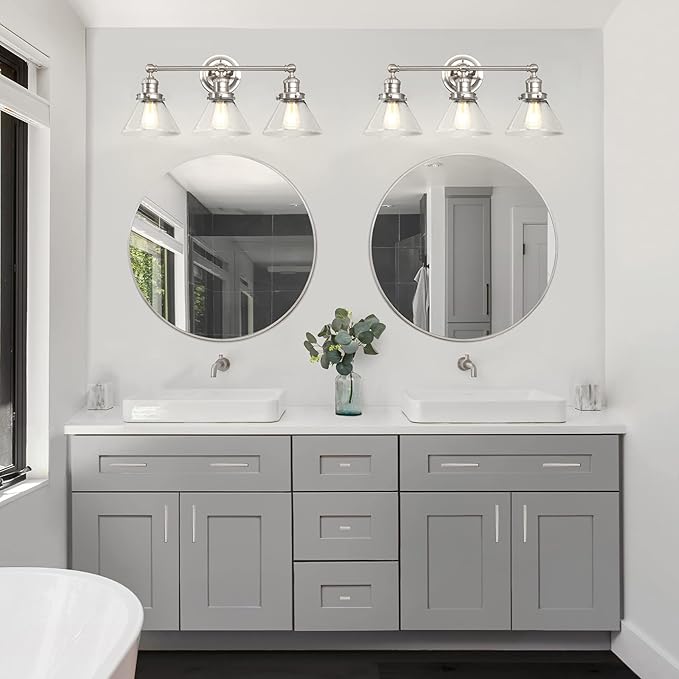 Design House Augustin Vanity Light, Seeded Glass Warm Glow, Up/Down Glow - Image 6