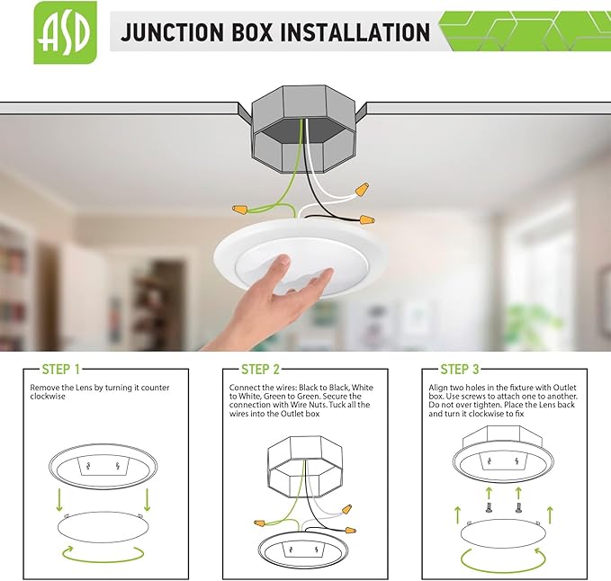 ASD 6 Inch LED Flush Mount Ceiling Light, Wet Rated Dimmable LED Disk Light - Image 6