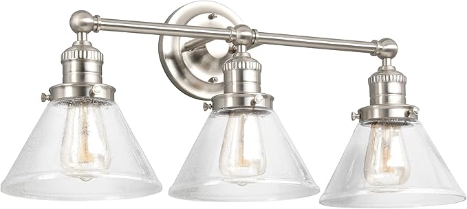 Design House Augustin Vanity Light, Seeded Glass Warm Glow, Up/Down Glow by DesignHouse