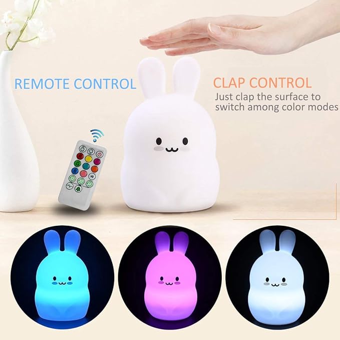 Rabbit Night Lights for Kids, Babies Nursery Lamp, Kids lamp, Child Bedroom - Image 2