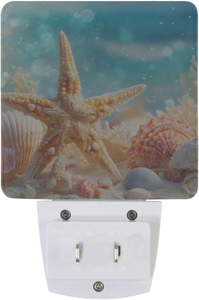 Seashell Starfish Night Light LED Plug in Nightlight Light Sensor Dusk to Dawn - Image 4