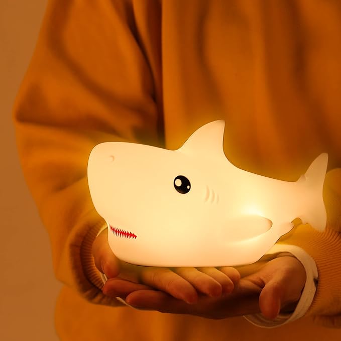 ZKLiLi Shark Night Light for Kid, Rechargeable Cute Squishy Lamp for Boys Girls - Image 6