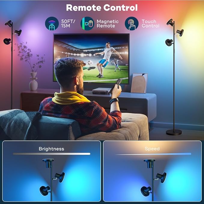 RGB Floor Lamp, 36W Bright LED Standing Lamp - Image 5