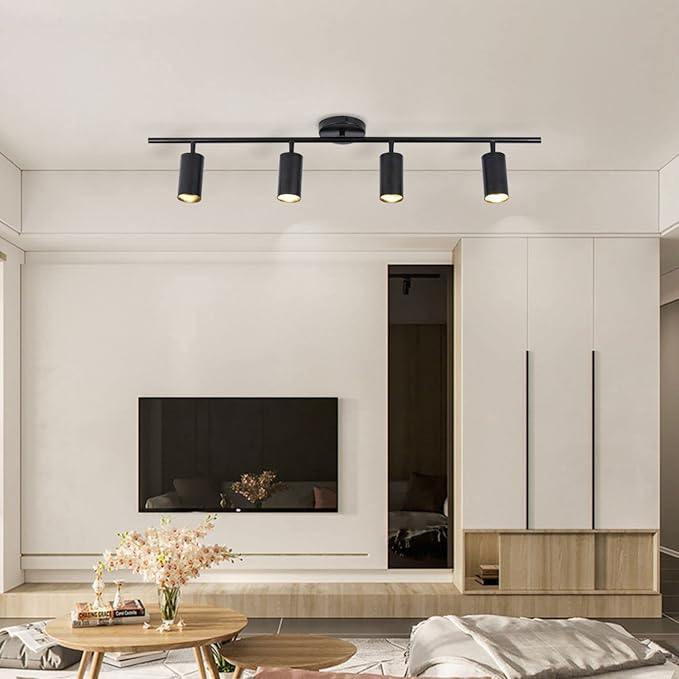 BOKT Matte Black Track Ceiling Light Modern 4-Lights LED Track Lighting Kit - Image 8