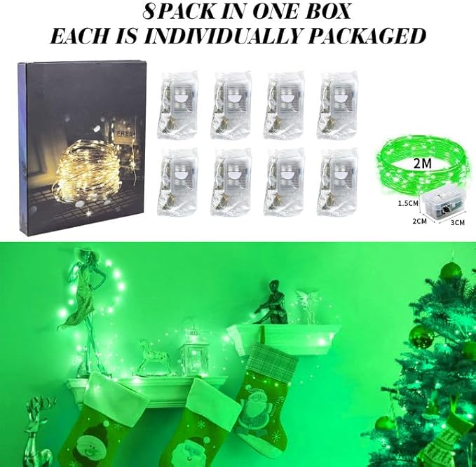 ZGWJ 8 Pack Fairy Lights Battery Operated, 7ft 20 Mini LED Fairy String Lights - Image 6