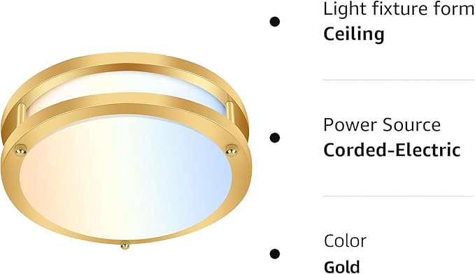 hykolity 13 inch Flush Mount LED Ceiling Light Fixture, - Image 6