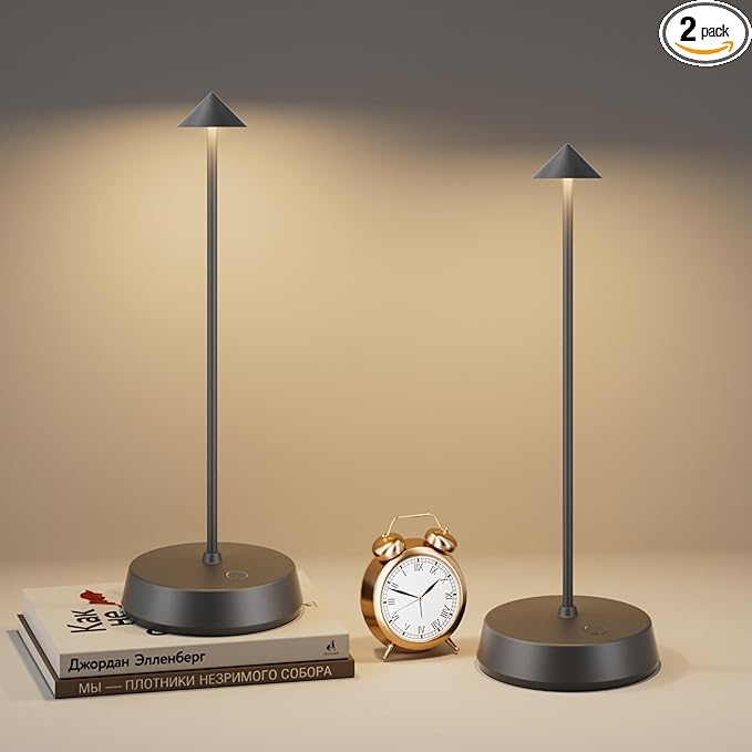 Cordless Table Lamps Rechargeable, 6000mAh LED Battery Operated Desk Lamp by KanweisArtLighting