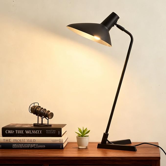 Industrial Desk Lamp Metal Modern Table Lamp 22", Adjustable Neck by PSDSSHIIS